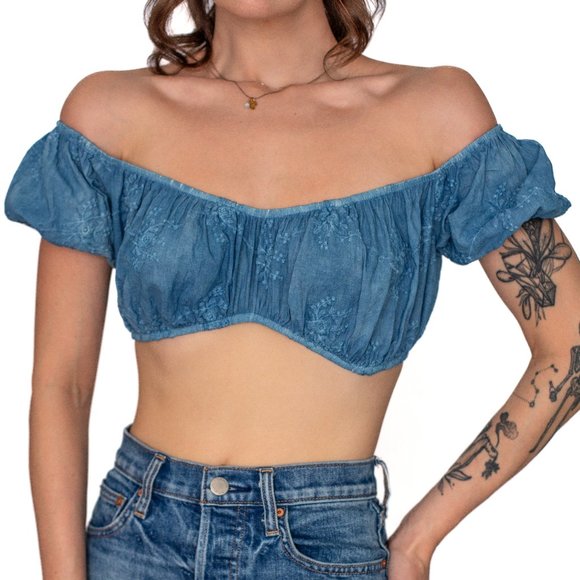 Adeirlina • X-Small • Calla Crop-top • Indigo Blue - Picture 3 of 11